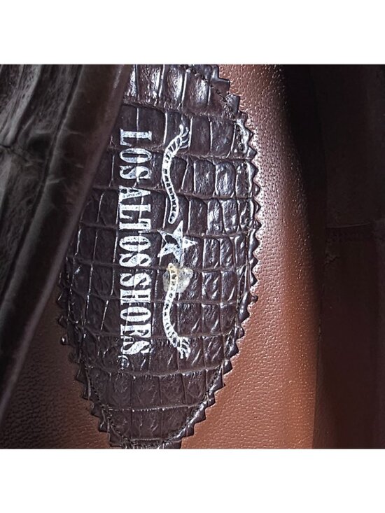 Los Altos Caiman Crocodile Belly Loafers – Brown, Size 13 main image 12